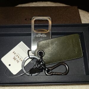 COACH leather bottle opener key ring